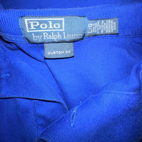 Polo Ralph Lauren blue cotton polo shirt - Picture 3 of 3